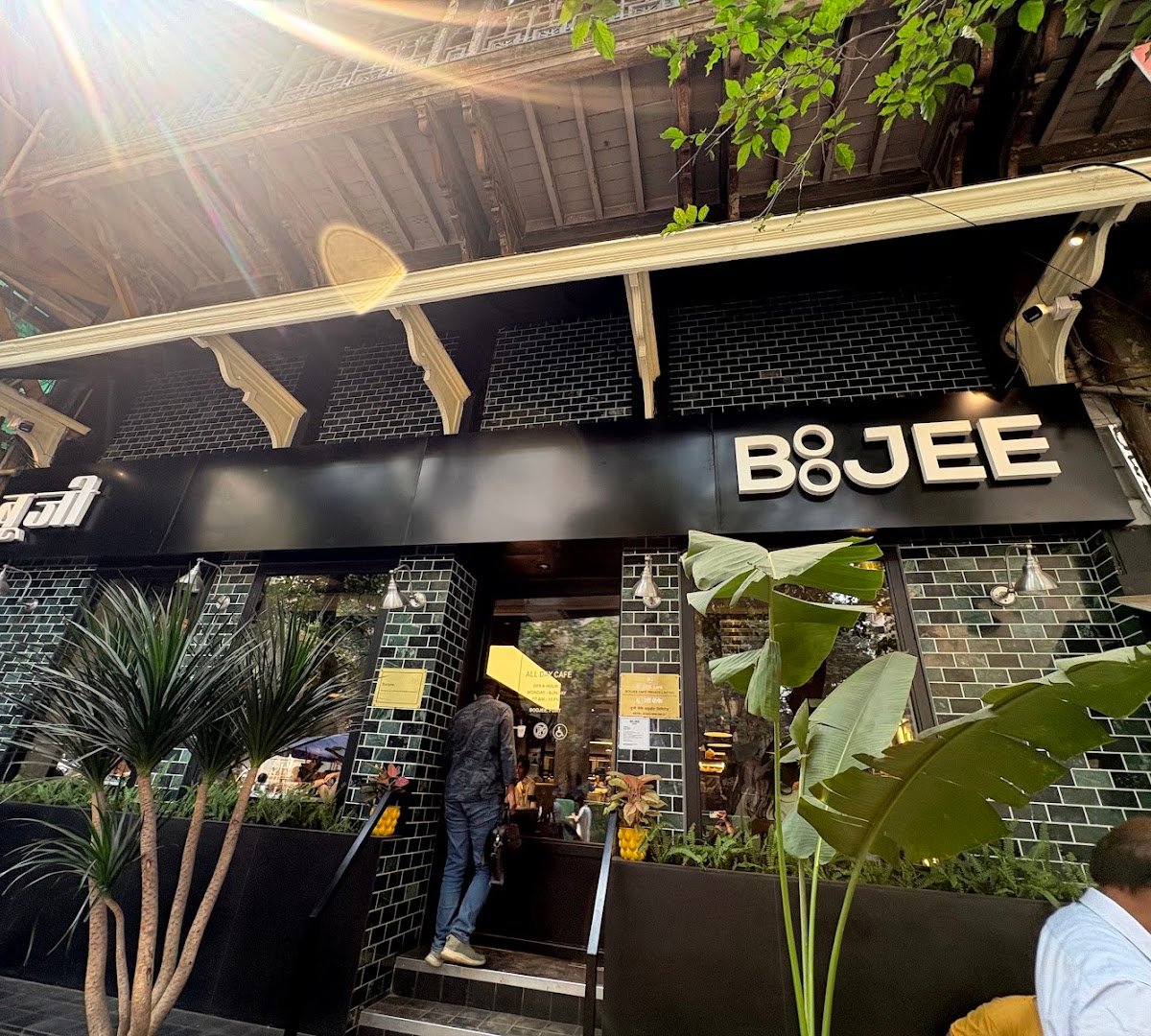 Storefront of Boojee cafe, specialty coffee shop in Mumbai