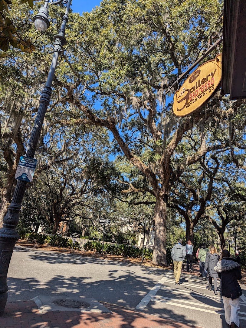 Storefront of The Gallery Espresso, specialty coffee shop in Savannah