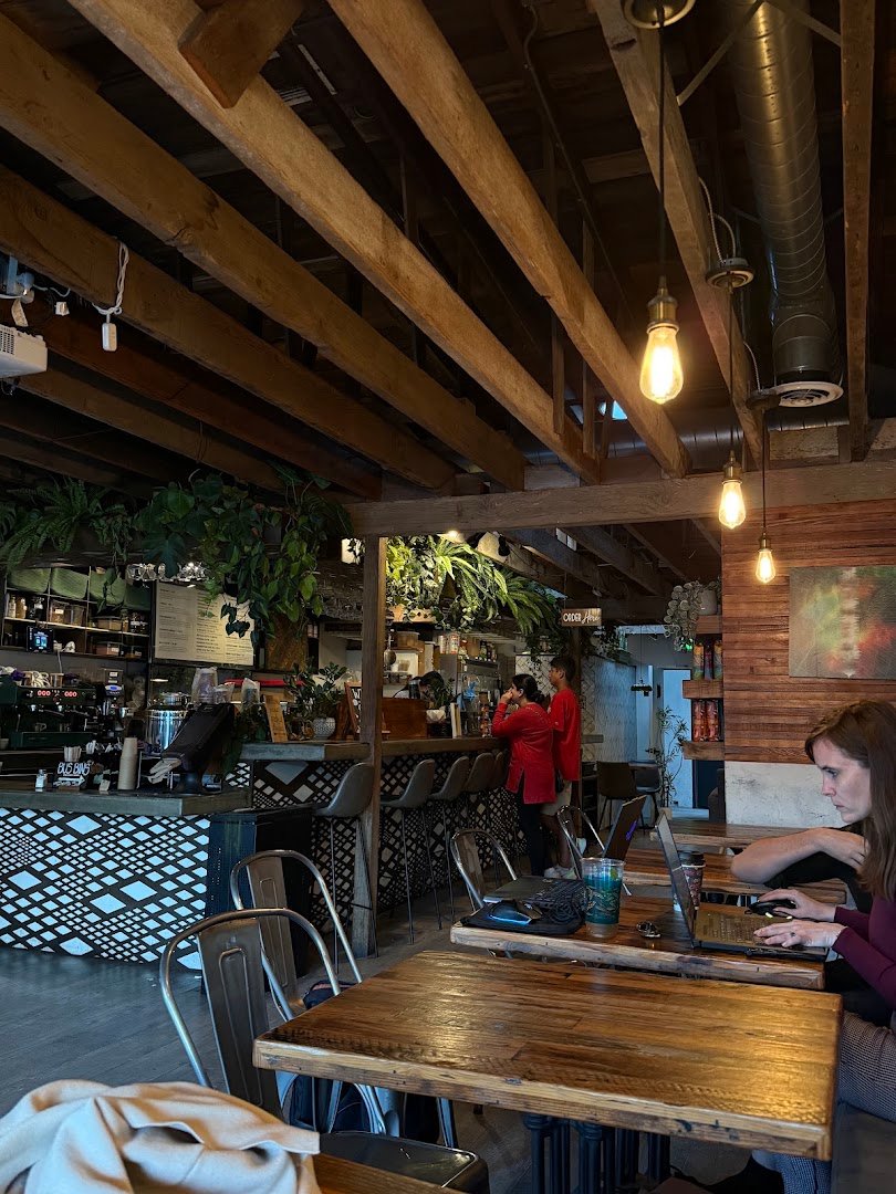 Interior of CAJÉ Coffee Roasters, specialty coffee shop in Santa Barbara