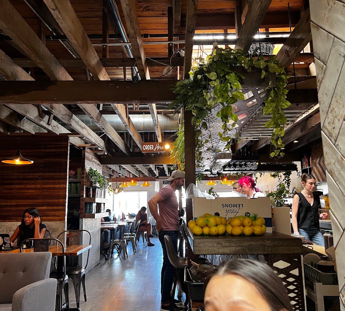 Interior of CAJÉ Coffee Roasters, specialty coffee shop in Santa Barbara