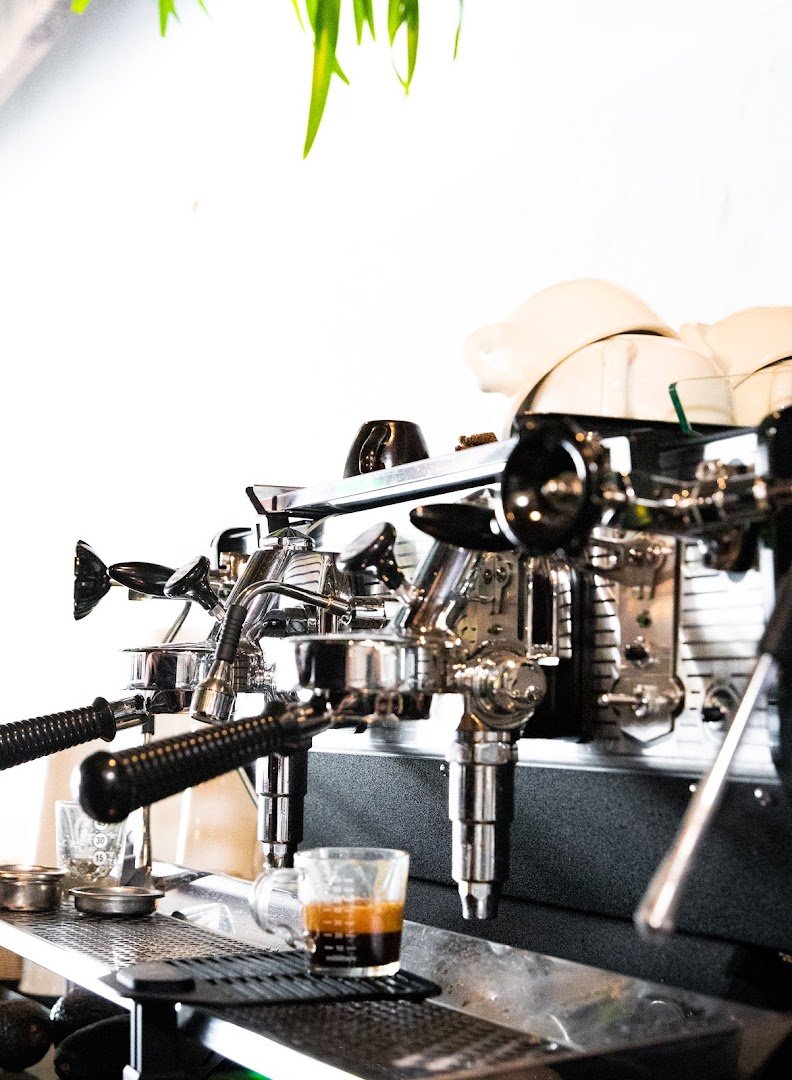 Interior of CAJÉ Coffee Roasters, specialty coffee shop in Santa Barbara