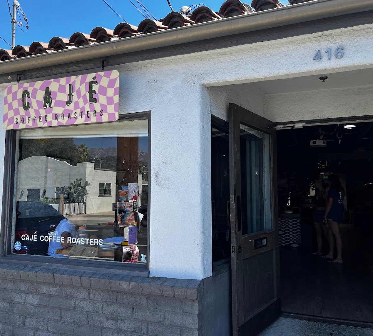 Storefront of CAJÉ Coffee Roasters, specialty coffee shop in Santa Barbara