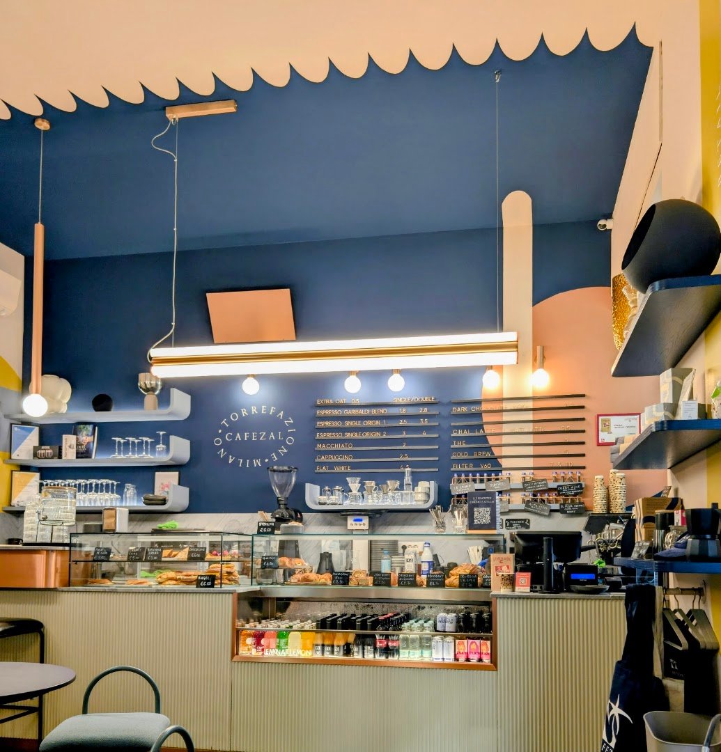 Interior of Cafezal Brunch & Specialty Coffee - Porta Venezia, specialty coffee shop in Milan