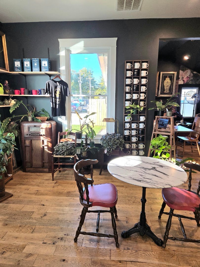 Interior of Fresh Pots Coffee Bar, specialty coffee shop in Indianapolis