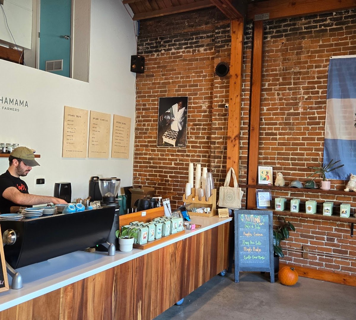 Interior of Pachamama Coffee, specialty coffee shop in Sacramento