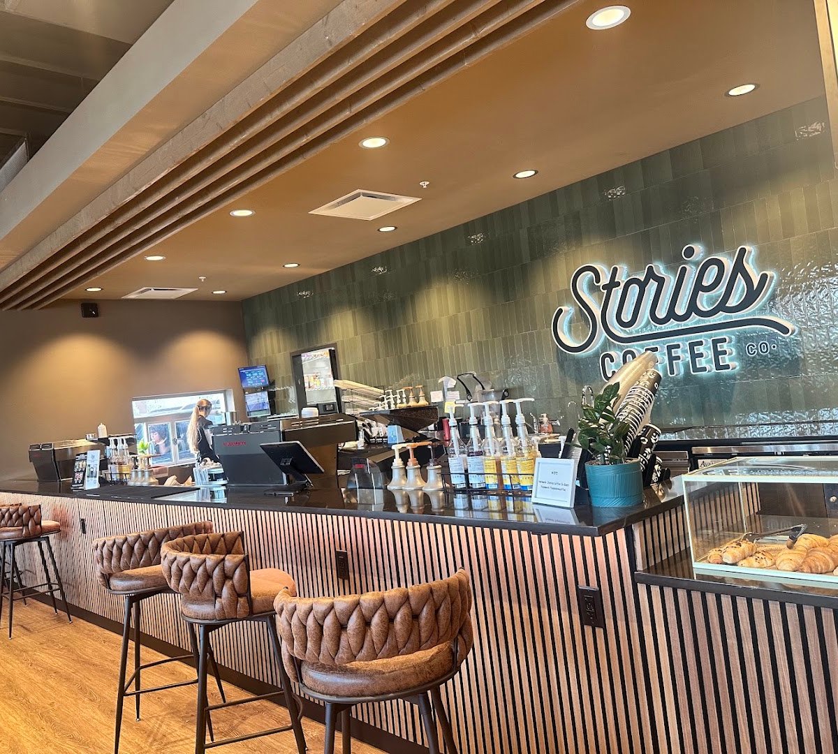 Interior of Stories Coffee Company, specialty coffee shop in Omaha