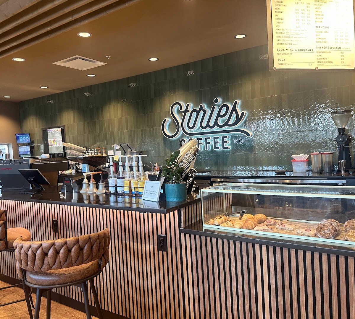 Interior of Stories Coffee Company, specialty coffee shop in Omaha