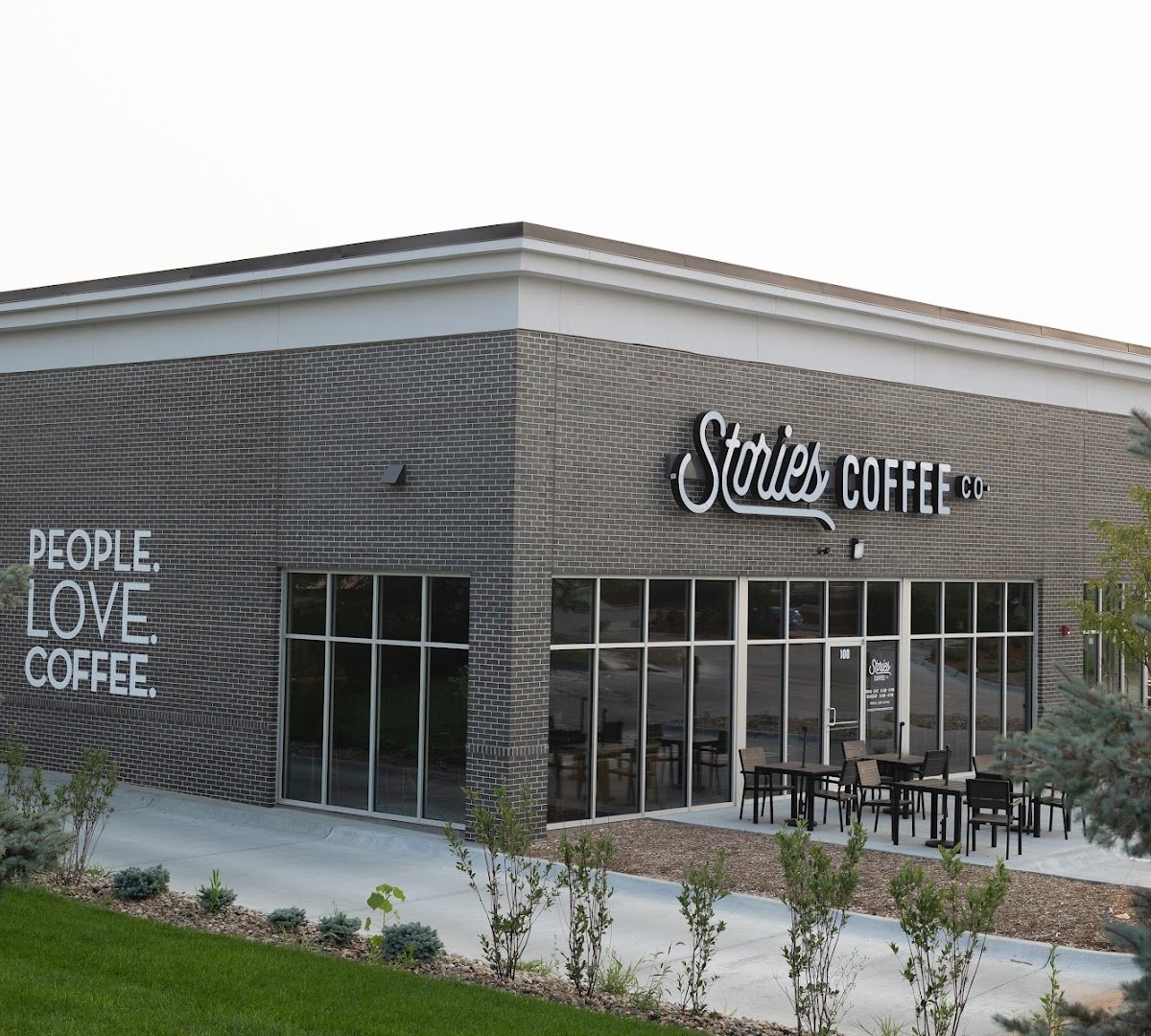 Storefront of Stories Coffee Company, specialty coffee shop in Omaha