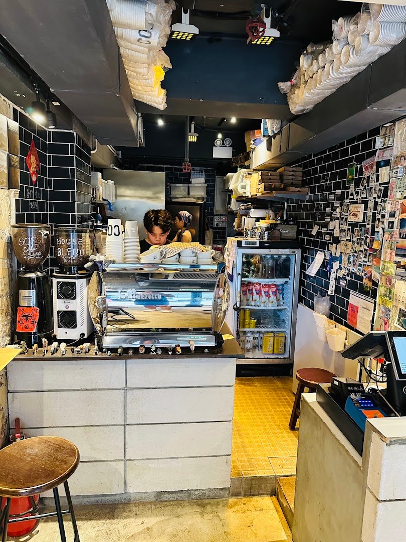 Interior of Coco Espresso, specialty coffee shop in Hong Kong