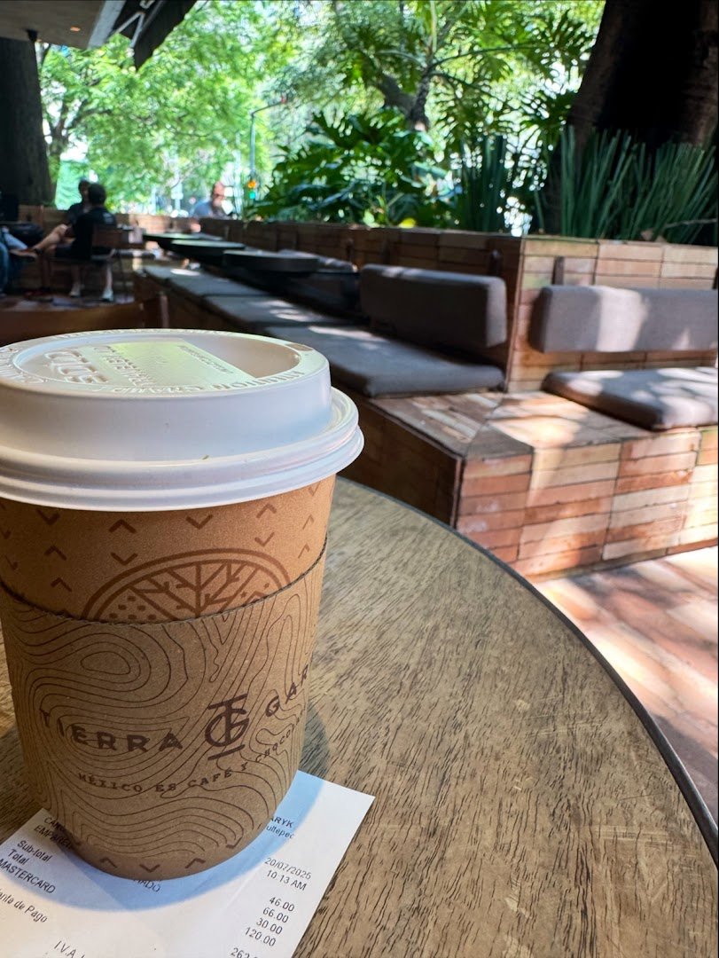 Coffee at Tierra Garat, specialty coffee shop in Mexico City