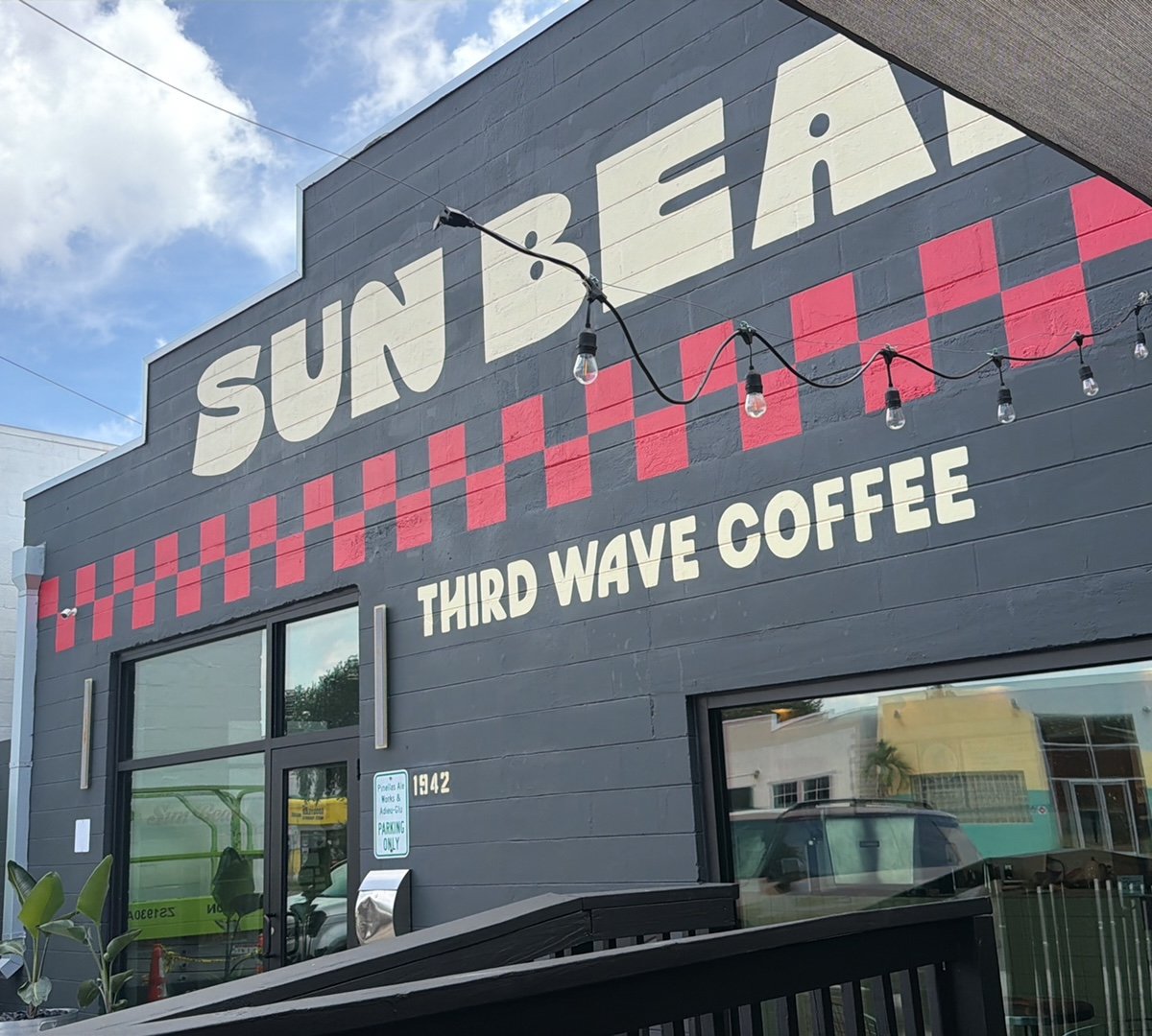 Storefront of Sun Bear, specialty coffee shop in Tampa-St. Petersburg