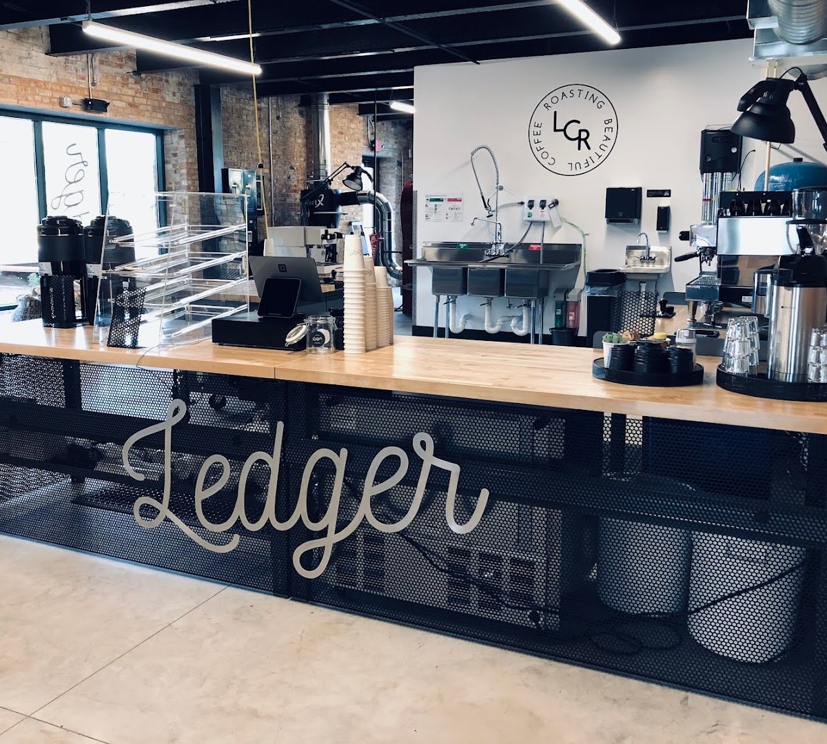 Interior of Ledger Coffee Roasters, specialty coffee shop in Madison