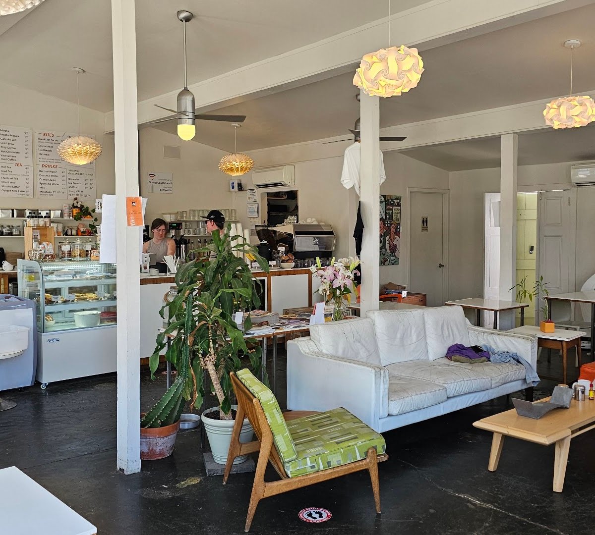 Interior of The Orange Couch, specialty coffee shop in New Orleans