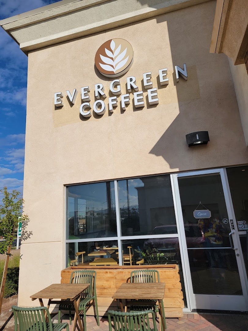 Storefront of Evergreen Coffee, specialty coffee shop in Las Vegas