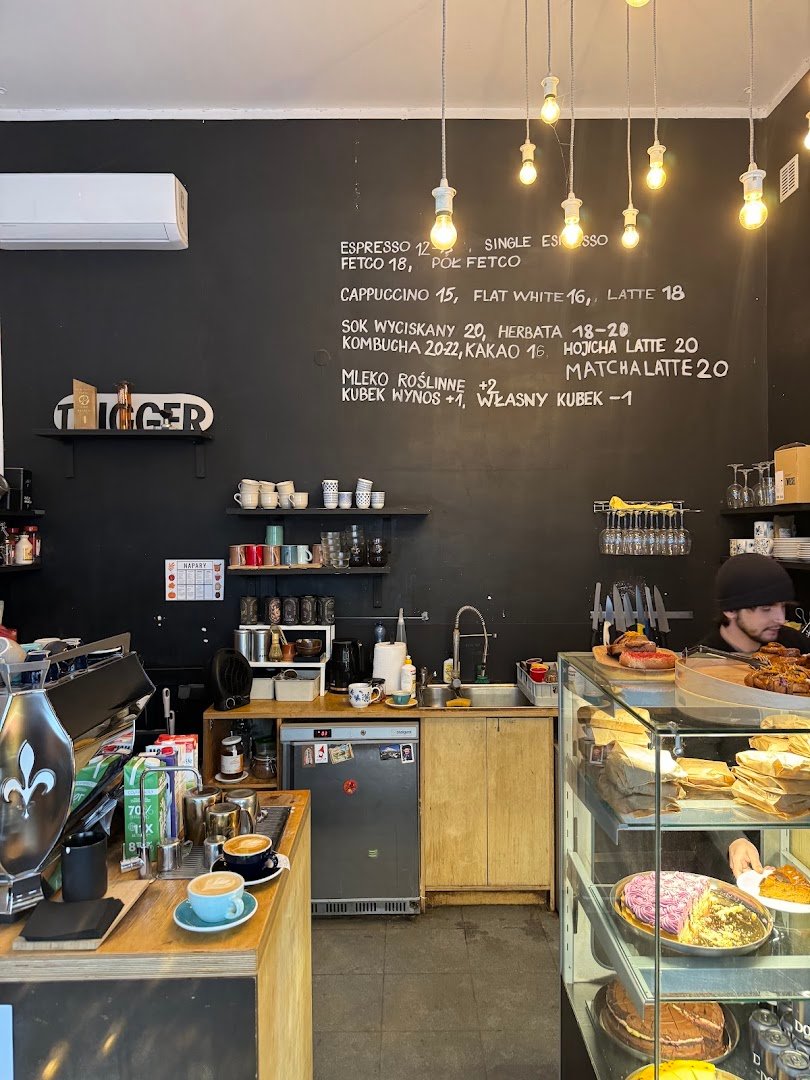 Interior of Relaks, specialty coffee shop in Warsaw