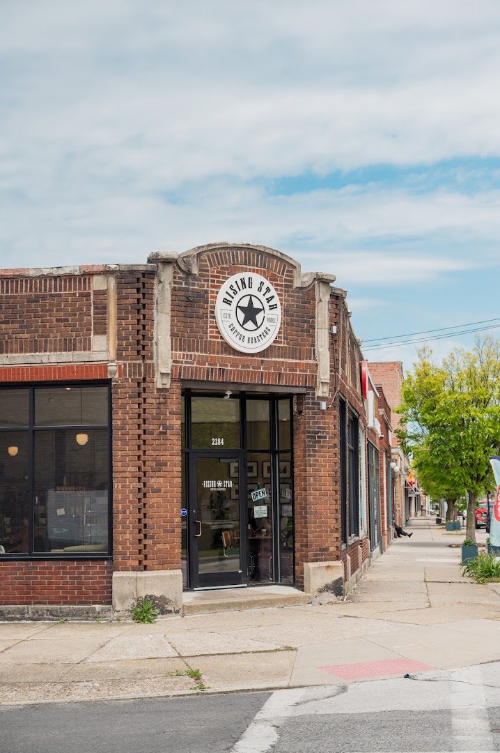 Storefront of Rising Star Coffee Roasters, specialty coffee shop in Cleveland