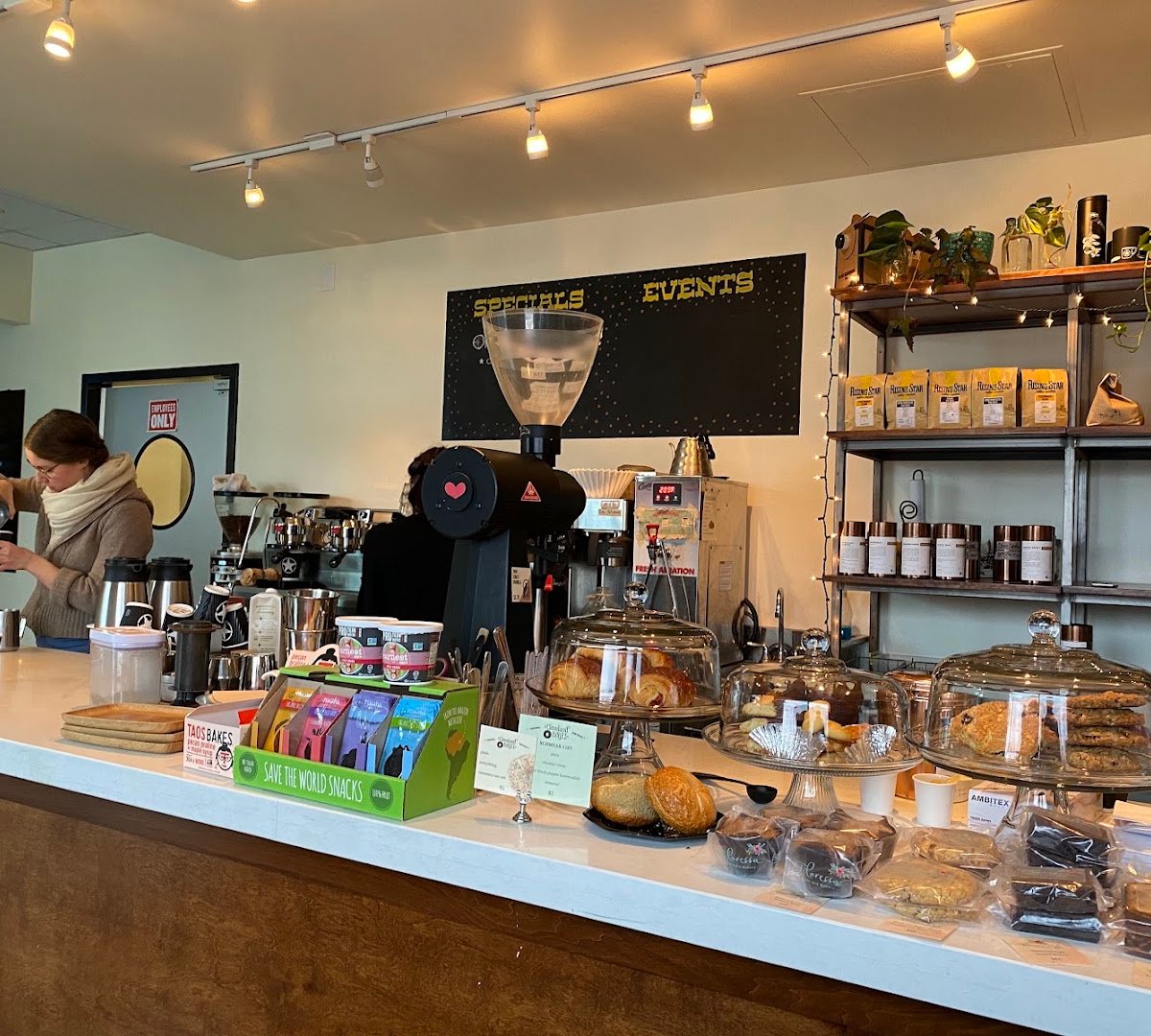 Interior of Rising Star Coffee Roasters, specialty coffee shop in Cleveland