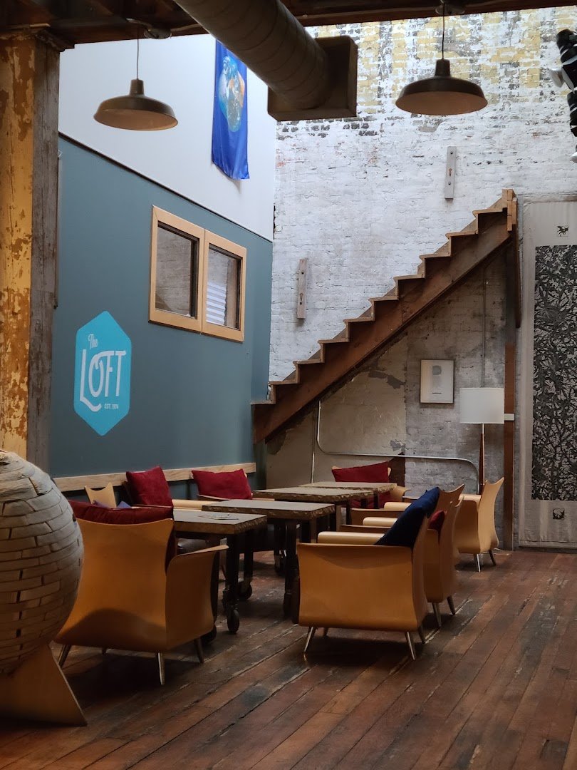 Interior of FRGMNT Coffee - Mill District, specialty coffee shop in Minneapolis