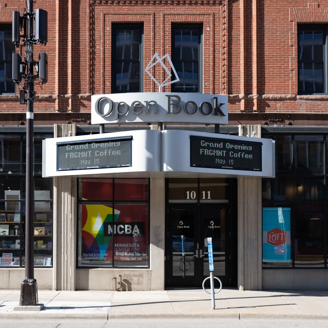Storefront of FRGMNT Coffee - Mill District, specialty coffee shop in Minneapolis