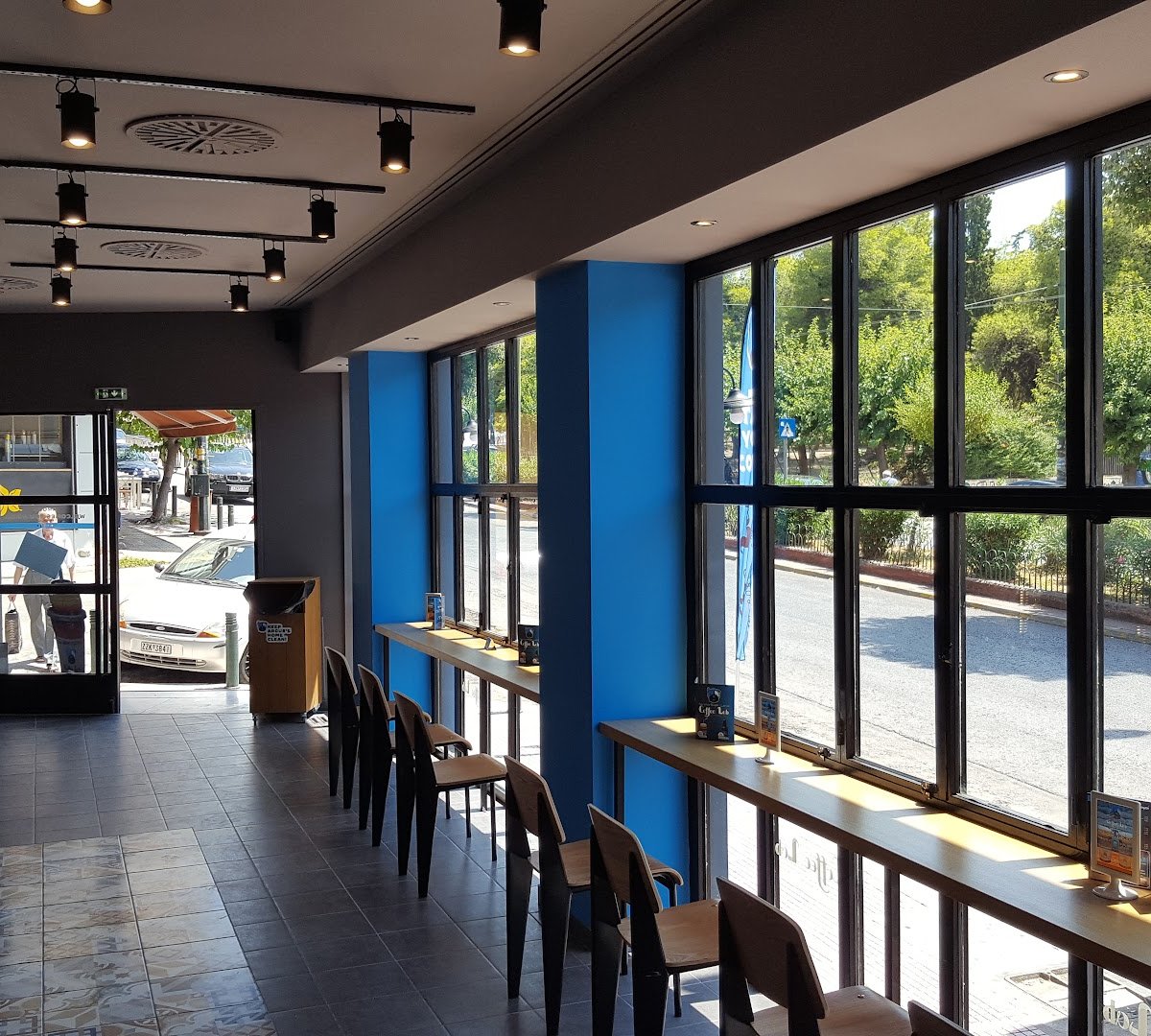 Interior of Coffee Lab Evelpidon, specialty coffee shop in Athens