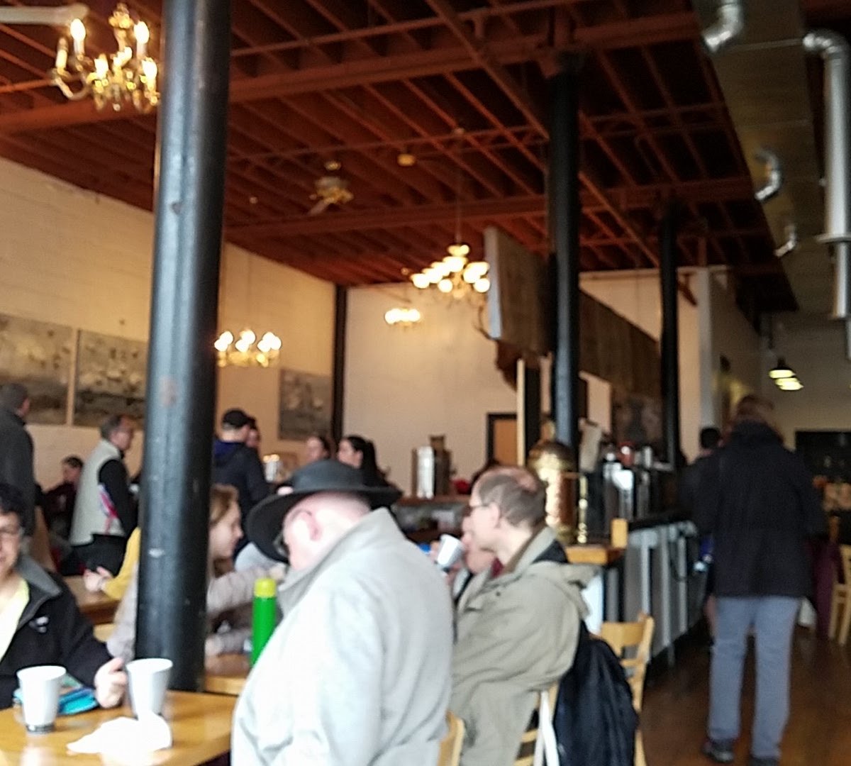 Interior of Java's Cafe, specialty coffee shop in Rochester