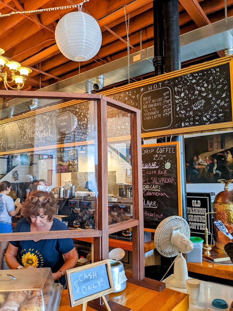Interior of Java's Cafe, specialty coffee shop in Rochester