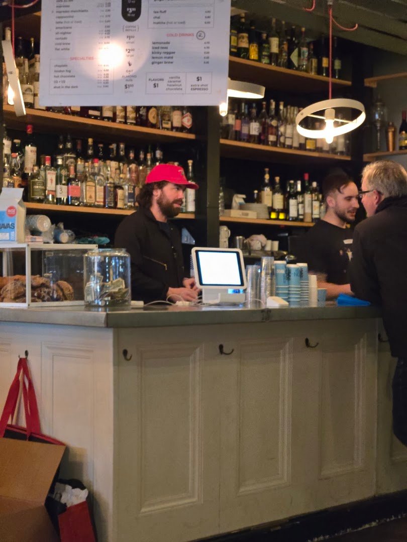 Interior of Java's Cafe, specialty coffee shop in Rochester