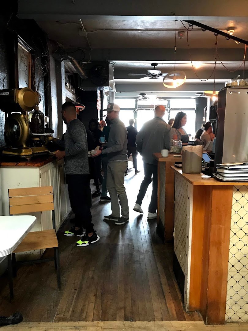 Interior of Java's Cafe, specialty coffee shop in Rochester