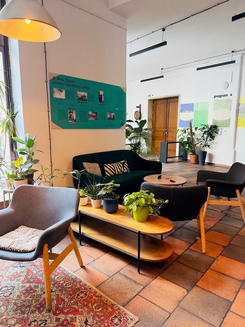 Interior of Kafe Atrium, specialty coffee shop in Prague