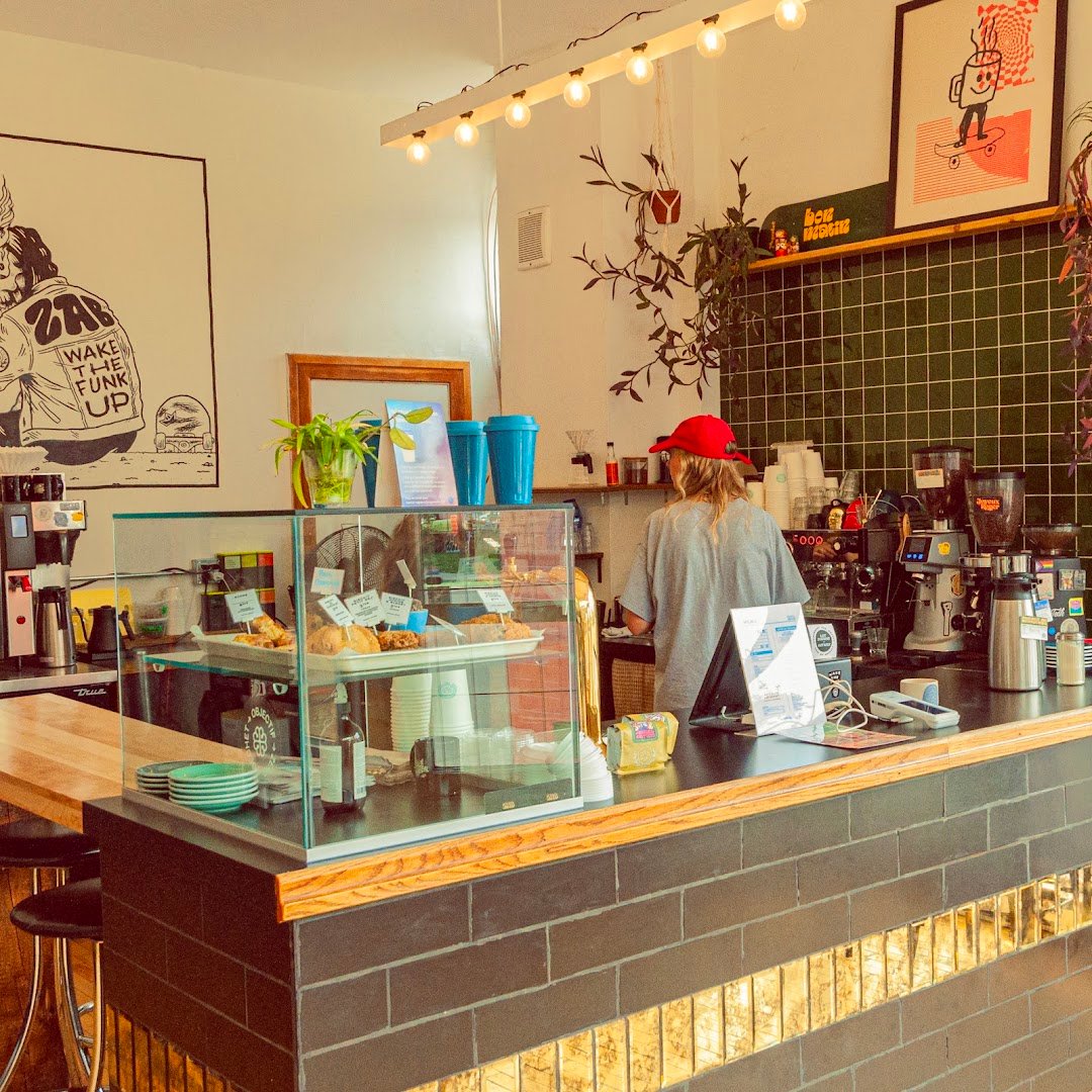 Interior of Zab Café, specialty coffee shop in Montreal