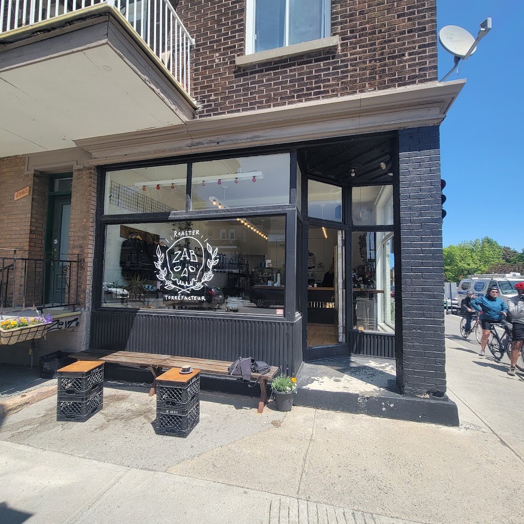 Storefront of Zab Café, specialty coffee shop in Montreal