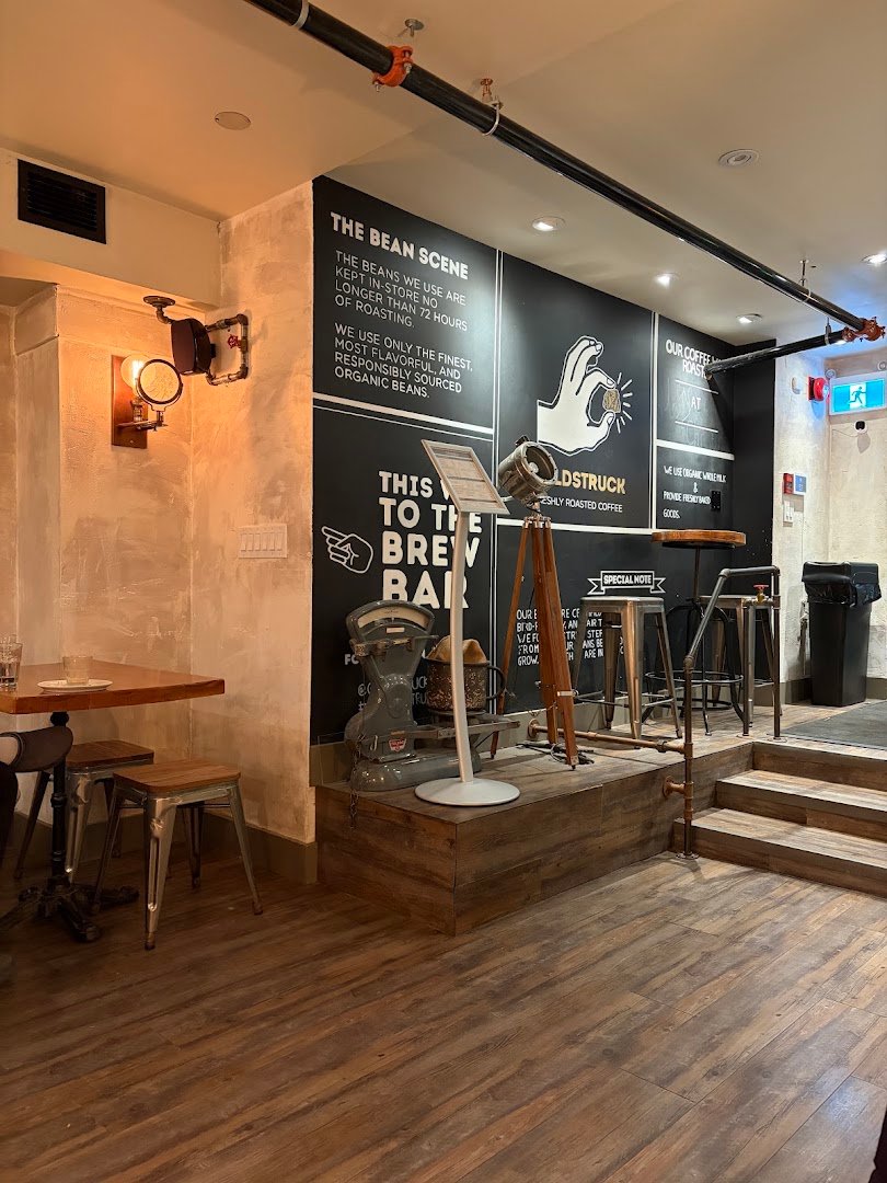 Interior of Goldstruck Coffee, specialty coffee shop in Toronto