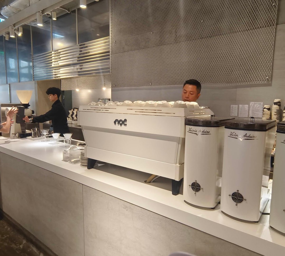 Interior of noc, specialty coffee shop in Hong Kong