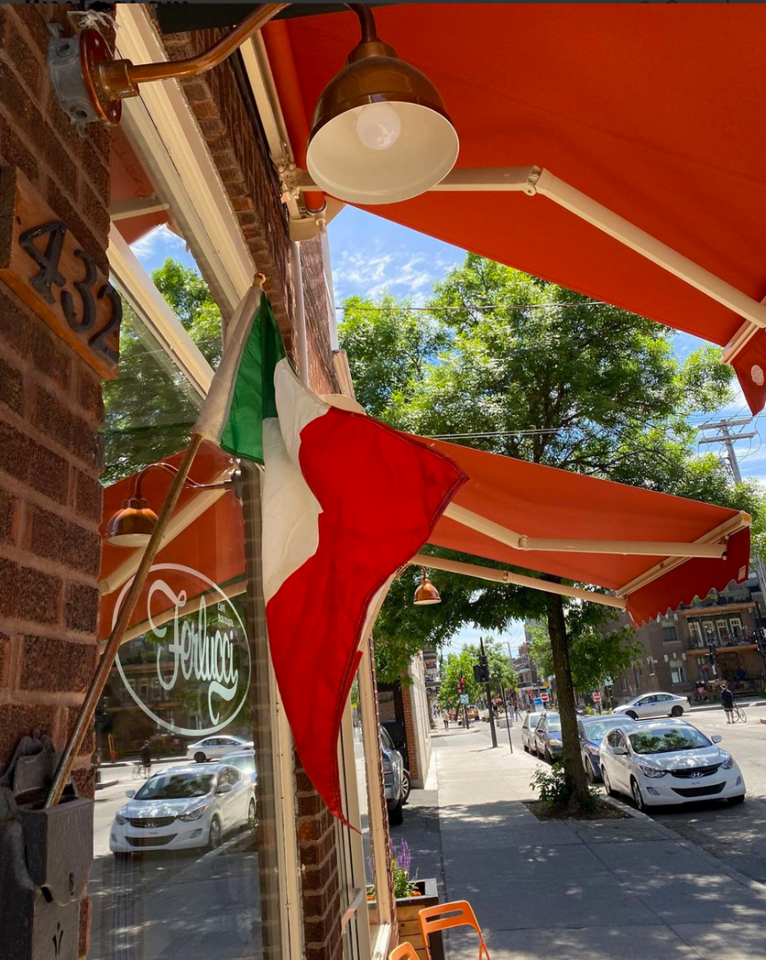 Storefront of Ferlucci Coffee Shop, specialty coffee shop in Montreal