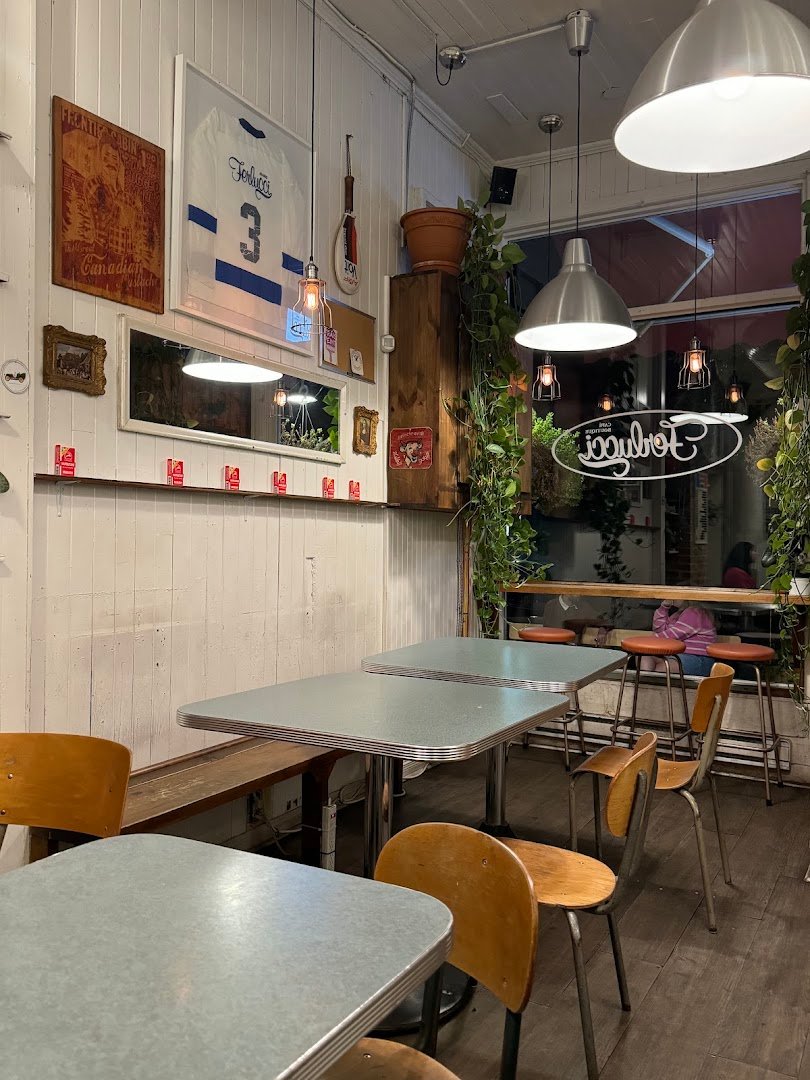 Interior of Ferlucci Coffee Shop, specialty coffee shop in Montreal