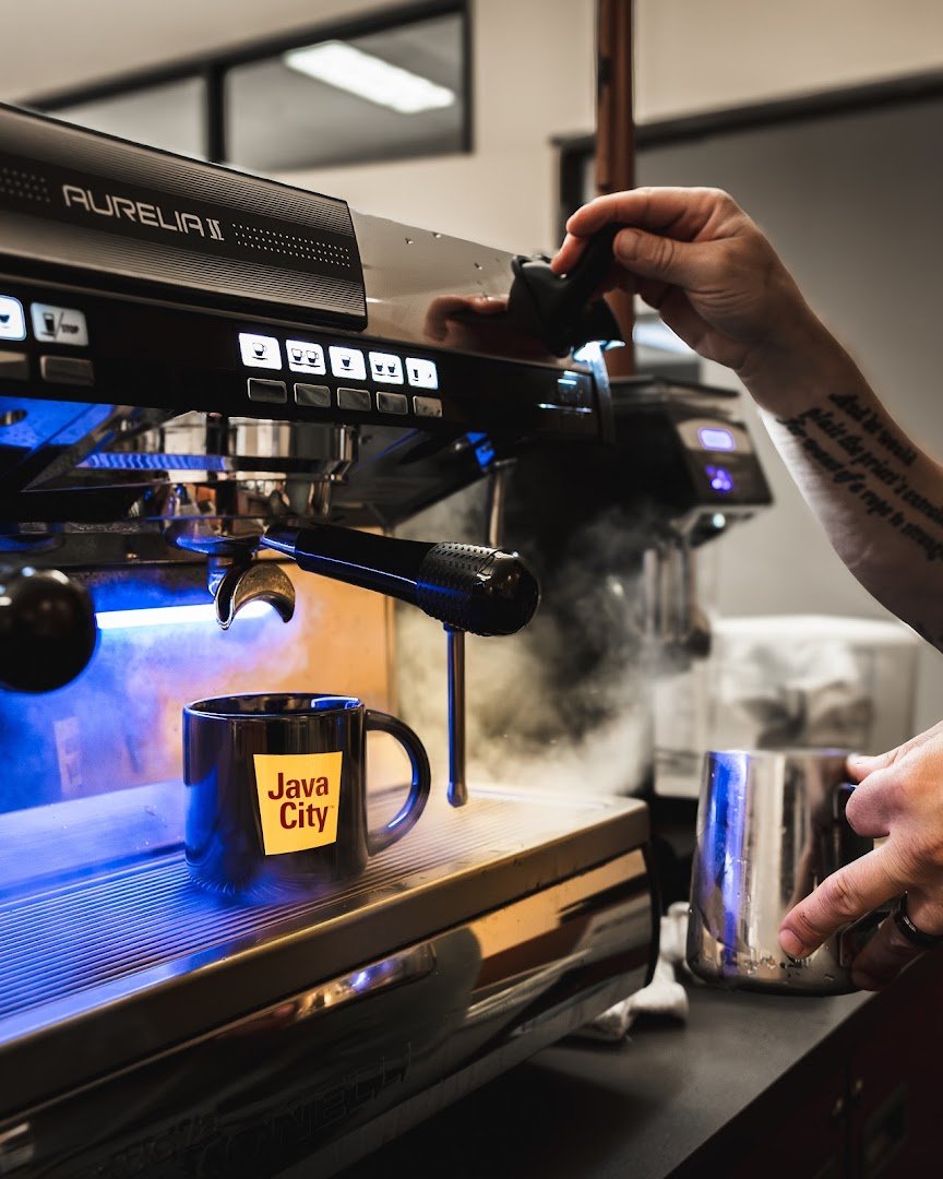 Coffee at Java City, specialty coffee shop in Sacramento