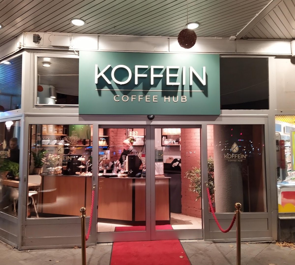 Storefront of Koffein Sweden AB, specialty coffee shop in Stockholm