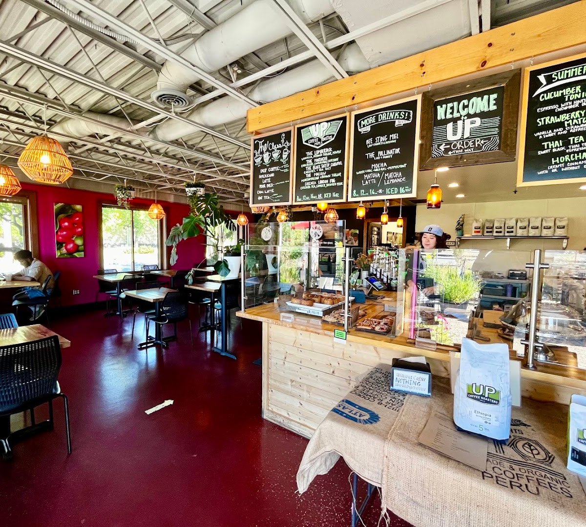 Interior of Up Coffee, specialty coffee shop in Minneapolis
