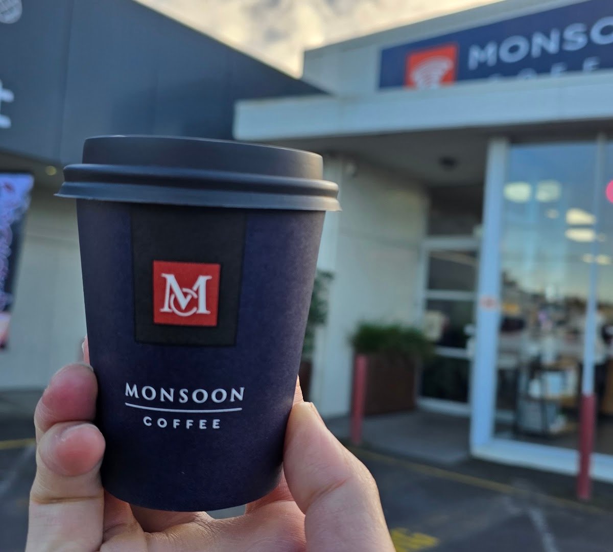 Coffee at Monsoon Coffee Roasters, specialty coffee shop in Auckland