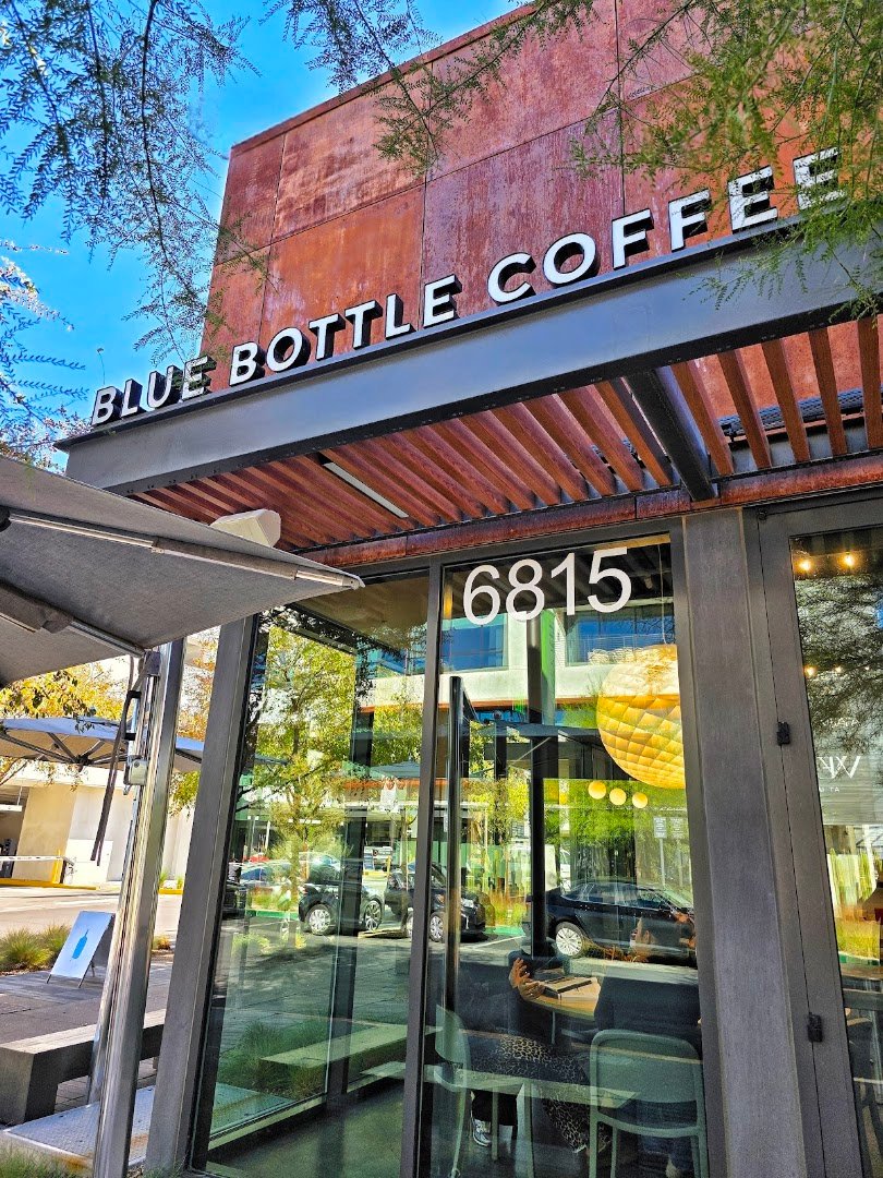 Storefront of Blue Bottle Coffee, specialty coffee shop in Las Vegas