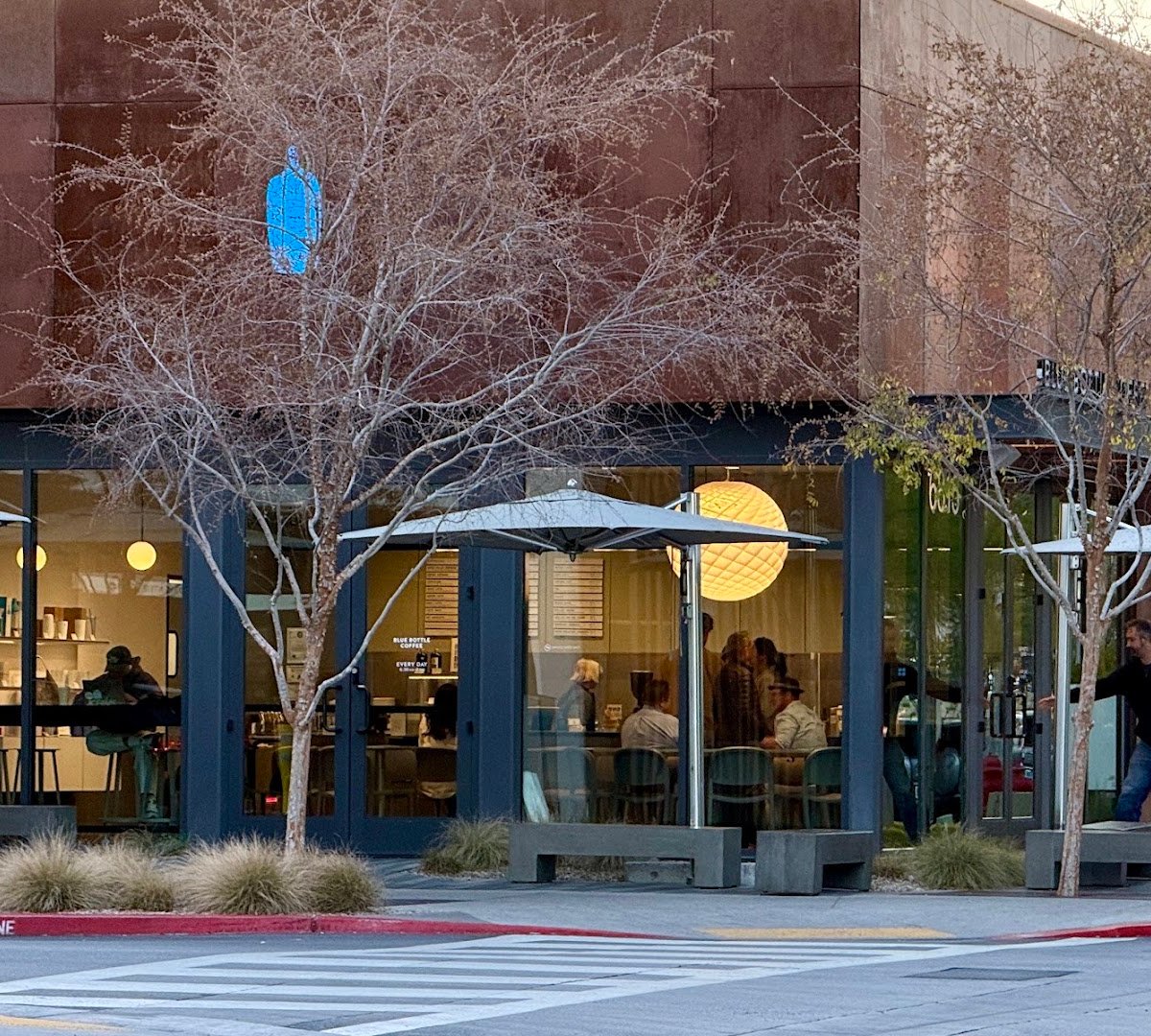 Storefront of Blue Bottle Coffee, specialty coffee shop in Las Vegas