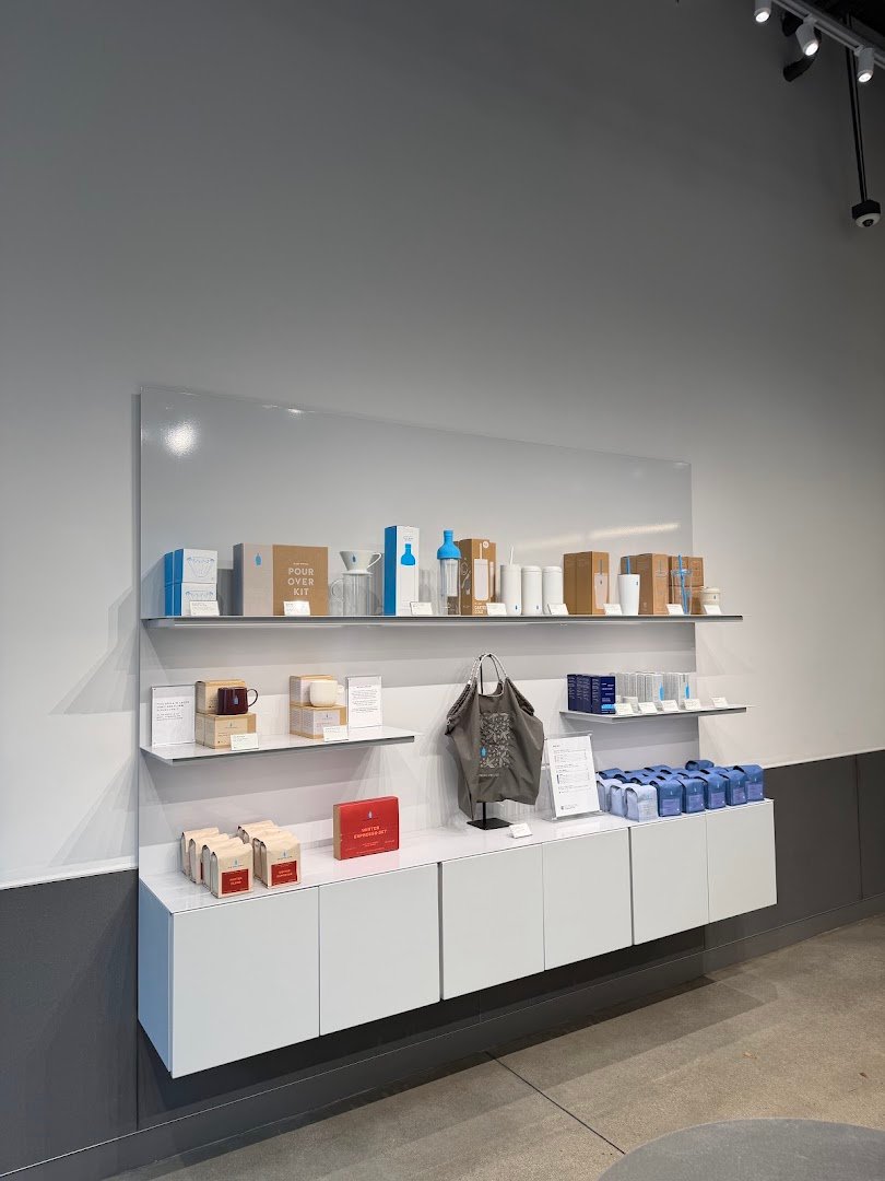 Interior of Blue Bottle Coffee, specialty coffee shop in Las Vegas
